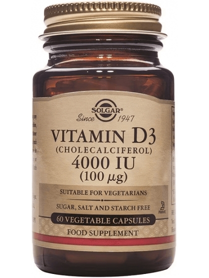 VITAMINA D3 4000 UI 100 ΜCG (60 CAPSULAS VEGETALES) DE SOLGAR