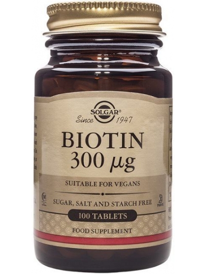 BIOTINA 300 ΜCG (100 COMPRIMIDOS) DE SOLGAR