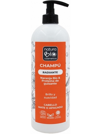 CHAMPU RADIANTE NARANJA BIO-PROTEINAS DE GUISANTE NATURABIO COSMETICS