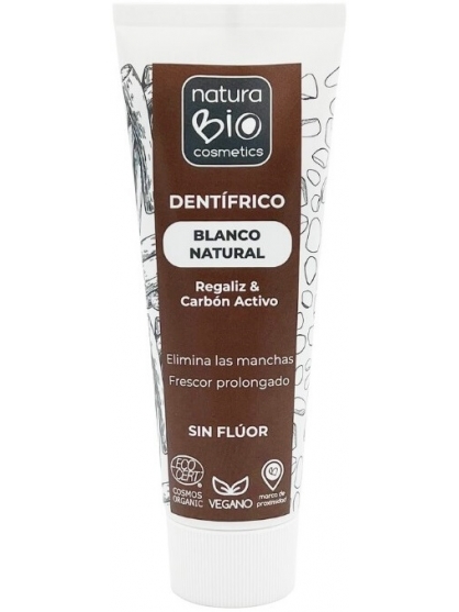 DENTIFRICO BLANCO NATURAL REGALIZ Y CARBON ACTIVO NATURABIO COSMETICS