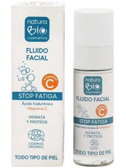 FLUIDO FACIAL STOP FATIGA CON ACIDO HIALURONICO DE NATURABIO COSMETICS