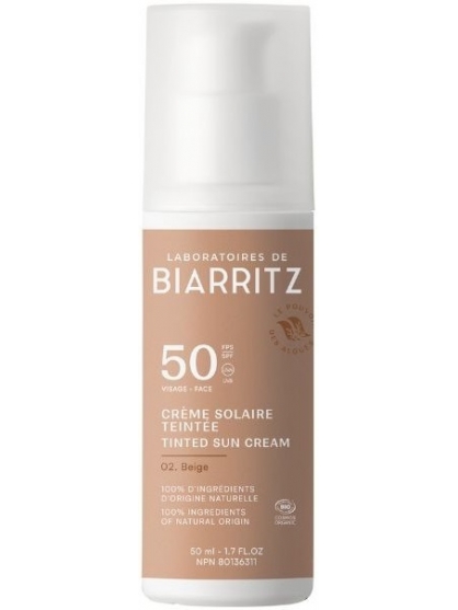 CREMA FACIAL SOLAR CON COLOR BEIGE SPF 50 DE ALGA MARIS