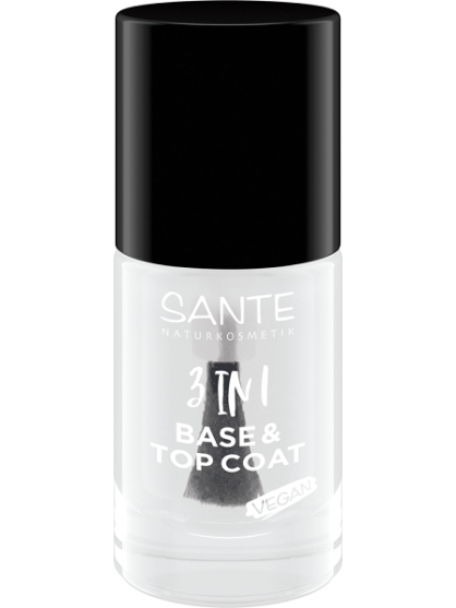 BASE DE ESMALTE DE UÑAS Y TOP COAT 3 EN 1 DE SANTE