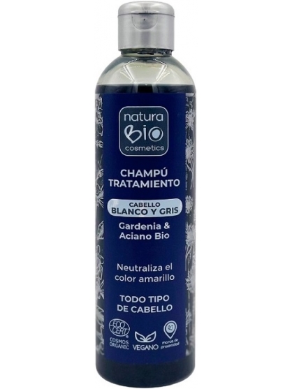CHAMPU TRATAMIENTO PARA CABELLO BLANCO Y GRIS DE NATURABIO COSMETICS